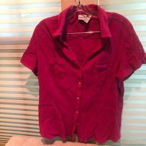 Chicos size 3 hot pink blouse - 100% cotton - unique fabric